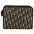 Pochette in tela Trotter Christian Dior Blu Navy Argento Auth bs34339 - vista 3