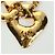 Collana a forma di cuore CHANEL metallo dorato CC Auth YKZ408M - vista 4