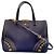 Double Borsa in pelle blu notte Prada con perle dorate - vista 4