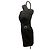 Robe sans manches en soie damassée noire avec broderie florale de Dolce & Gabbana - vue 2