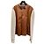 Braune und beige Gucci Freizeit-Lederjacke