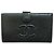 Cartera de cuero graneado Chanel con logo CC