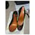 Gucci braune Leder-Python-Effekt High Heels  - Ansicht 4