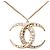 Collar Péndulo Luna en Strass Baño de Oro CC Oro de Chanel Dorado