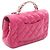 Chanel Mini Flap Rectangular de Cordero Acolchado Rosa - vista 2