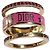 Set di 3 anelli Dior in metallo dorato con lacca bianca e cristalli argentati Rosa D'oro