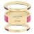 Set di 3 anelli Dior in metallo dorato con lacca bianca e cristalli argentati Rosa D'oro - vista 4