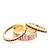 Set di 3 anelli Dior in metallo dorato con lacca bianca e cristalli argentati Rosa D'oro - vista 5