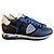 Philippe Model Sneakers basse in pelle e camoscio con camouflage blu Nero Bianco