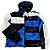 Giacca con cappuccio Lacoste color block Nero Bianco Blu