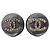 Timeless Orecchini rotondi vintage a clip Coco Mark di Chanel Nero Argento