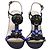 Prada Sandali con tacco e cinturino alla caviglia decorati con gioielli in satin blu navy - vista 2
