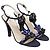 Prada Sandali con tacco e cinturino alla caviglia decorati con gioielli in satin blu navy - vista 3