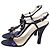 Prada Sandali con tacco e cinturino alla caviglia decorati con gioielli in satin blu navy - vista 4