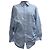 Camisa anudada a rayas con logo bordado de Balenciaga en algodón azul