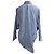 Camisa anudada a rayas con logo bordado de Balenciaga en algodón azul - vista 3