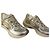 Sneakers Gucci in pelle e rete argentate e dorate D'oro Grigio Silver hardware
