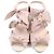 Sandálias de couro Chanel G35297 Rosa - vista 4