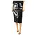 Stella Mc Cartney Falda midi de cuero sintético negro con estampado de cocodrilo - talla UK 10