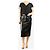 Stella Mc Cartney Falda midi de cuero sintético negro con estampado de cocodrilo - talla UK 10 - vista 2