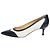 Manolo Blahnik Navy Leder-Pumps mit Kitten-Heel - Größe EU 41,5 Marineblau
