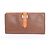 Hermès Hermes Bearn Soufflé Leather Bi-fold Long Wallet Brown Orange