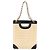 CHANEL Choco Bar Schultertasche aus lackiertem Leder Beige Silber CC Auth BA11764A - Ansicht 3