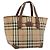 Borsa a mano in tela Nova Check Burberrys marrone oro Auth BA11552 D'oro