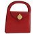 Céline Borsa Medallion in pelle rossa e oro Auth BAZ711A Rosso D'oro