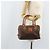 Céline Borsa a mano in tela Macadam CELINE in pelle PVC marrone e oro Auth mr2268 D'oro - vista 22