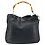 Borsa a Spalla Gucci Bamboo in Pelle 2 in 1 Nero Oro 001 3444 1577 Auth 174580 - vista 3