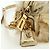 Borsa a spalla PRADA in pelliccia beige oro Auth BAZ731SM D'oro - vista 23