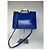 Vintage Courreges 2-Wege-Lederhandtasche Blau - Ansicht 14