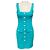 Vestido midi con botones frontales en contraste azul piscina / blanco de L'Agence