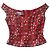 Blusa de seda roja bordada Ella Singh Multicolor