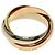 Anello in oro 18K Cartier Trinity Rosa Bianco Giallo - vista 3