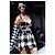 Top bustier Alaïa estampado de pata de gallo Negro Blanco - vista 14
