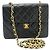 CHANEL Mini Quadrato Piccola Borsa a Catena a Spalla Nera in Agnello Nero - vista 2