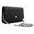 Wallet On Chain CHANEL Cartera con cadena de piel de ternera granulada negra Negro