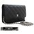 Wallet On Chain CHANEL Cartera con cadena de piel de ternera granulada negra Negro