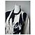 Autre Marque Pull ras du cou vintage Kansai Yamamoto noir et blanc M - vue 12