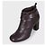 Chanel Brown Leather Ankle Boots, Silver Logo, Size 38 pre-owned - view 3
