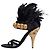 Prada Black Feather-Trim Crystal Embellished Sandals, Size 38 pre-owned