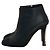 Timeless Chanel schwarze Leder Stiefeletten mit Perlenabsatz Größe 38.5 Gebraucht