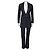 Terno de lã preto Saint Laurent com casaco longo - EU36/S Usado