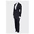 Terno de lã preto Saint Laurent com casaco longo - EU36/S Usado - vista 2