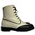 Authentische Chanel Schwarz & Beige Kampfstiefel - Größe 40 gebraucht - Ansicht 2