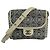 Bolsa de flap dupla Camélia Chanel em canvas impresso acolchoado pequeno cinza usado