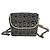 Bolsa de flap dupla Camélia Chanel em canvas impresso acolchoado pequeno cinza usado - vista 2