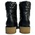 Vorbesitzene schwarze gesteppten CC Plattform Combat Boots Chanel 20B - Ansicht 5